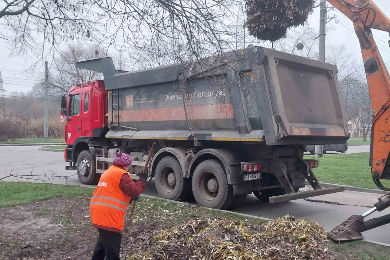 Двірники дільниці №5 прибрали прибудинкові території від опалого листя