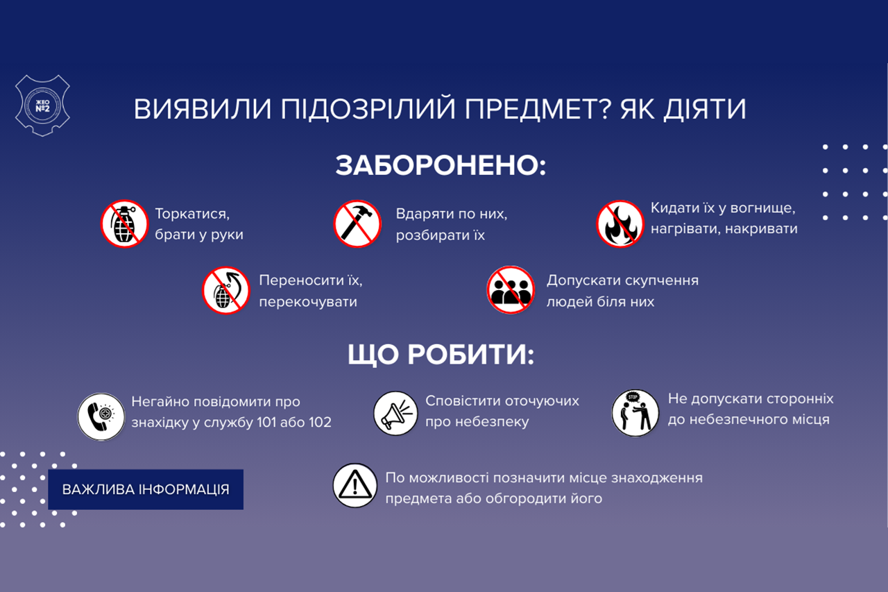Що робити у разі виявлення підозрілого предмета