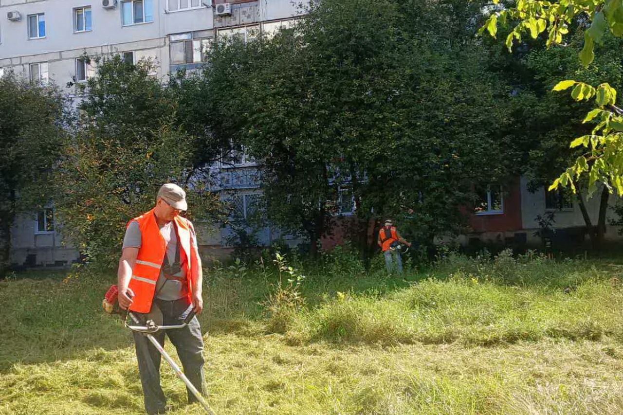 ПРАЦІВНИКИ КП «ЖЕО № 2»  ВИКОНУЮТЬ   РОБОТИ  ПО   ПОКОСУ ТРАВИ ТА БУР’ЯНІВ